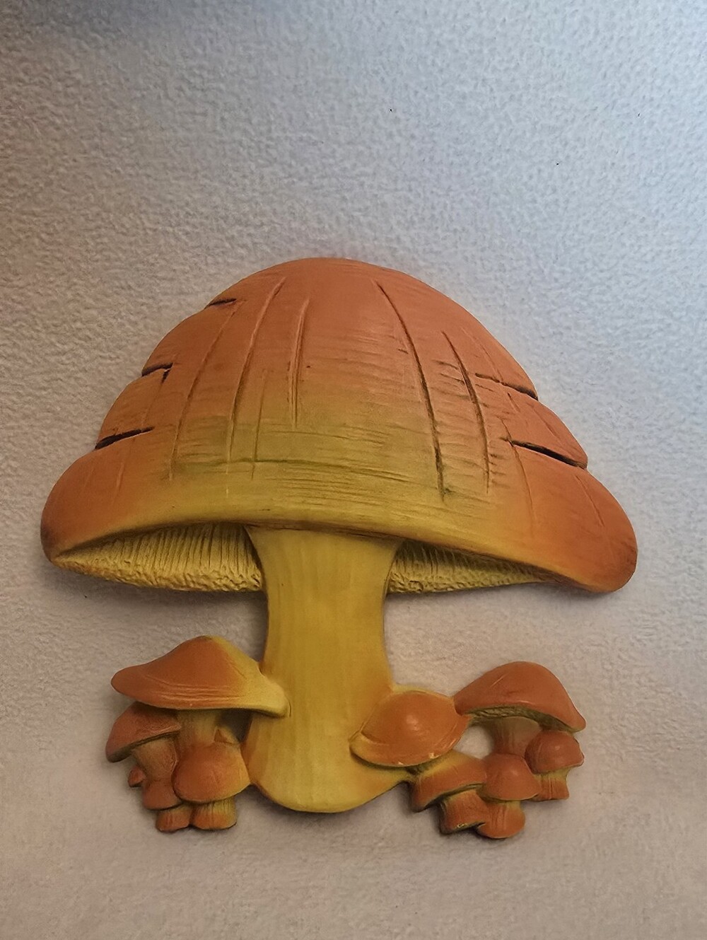 Vintage Orange and Yellow Mushroom Wall Art